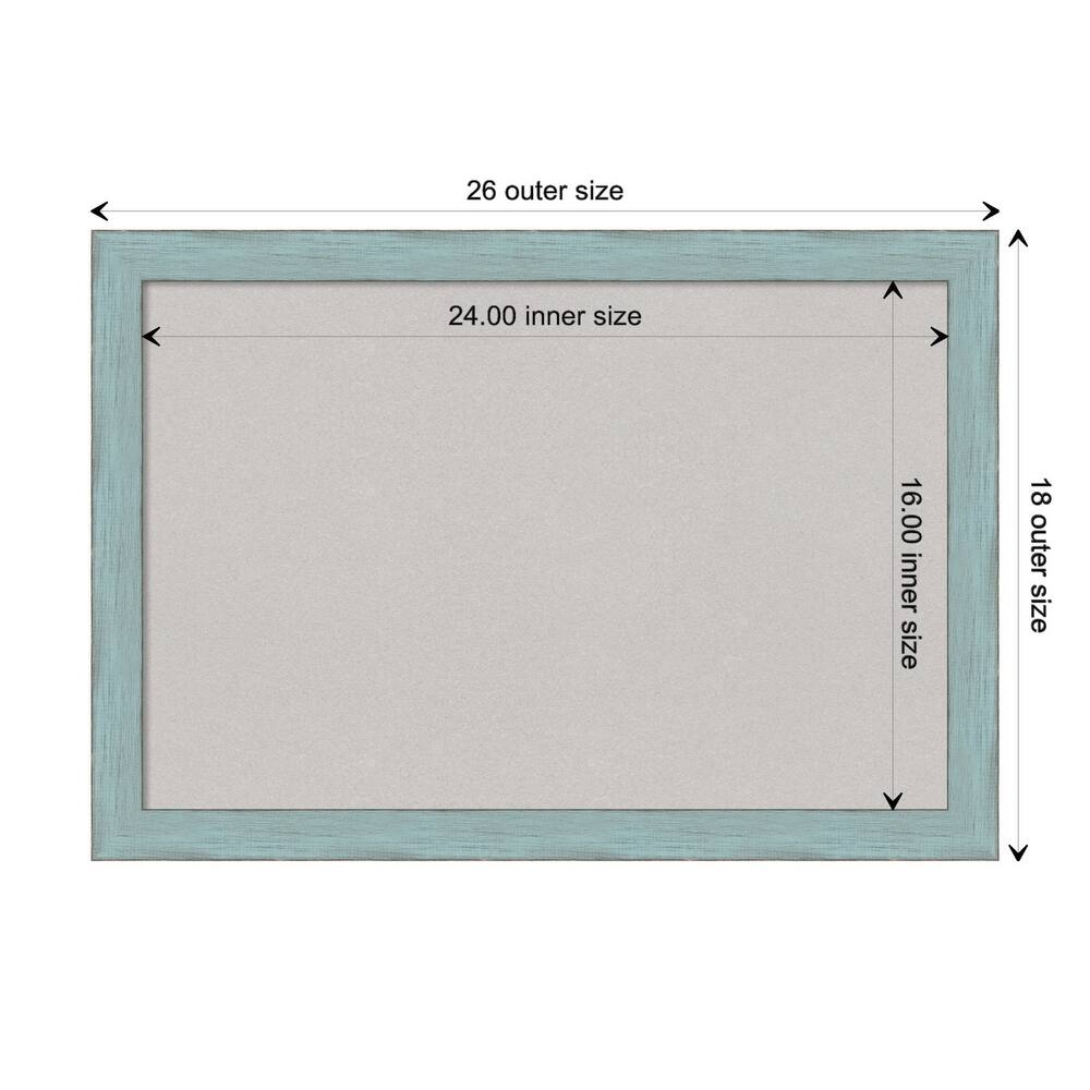 Sky Blue Rustic Wood Framed Grey Corkboard Bulletin Board