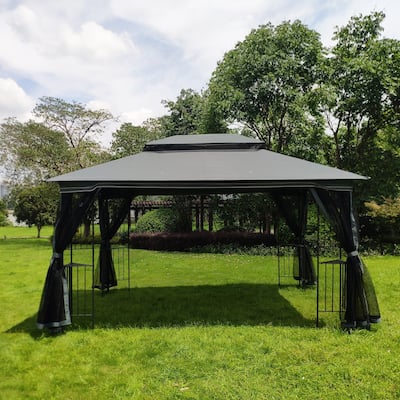 13' X 10 ' Polyester Soft-Top Outdoor Patio Gazebo Canopy Tent
