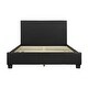 preview thumbnail 2 of 4, Contemporary Design 1pc Queen Bed Black Faux Leather Upholstered Stylish Bedroom Furniture