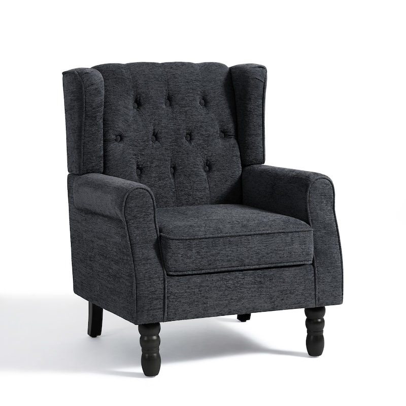 Button-Tufted Accent Club Chair Wingback Armchair Set of 2