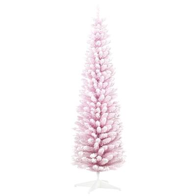 82.75" Tall Pink Indoor Christmas Tree with 499 Tips Snow-Flocked Lush for Holiday Home Decor - 25.5" Dia x 82.75" H