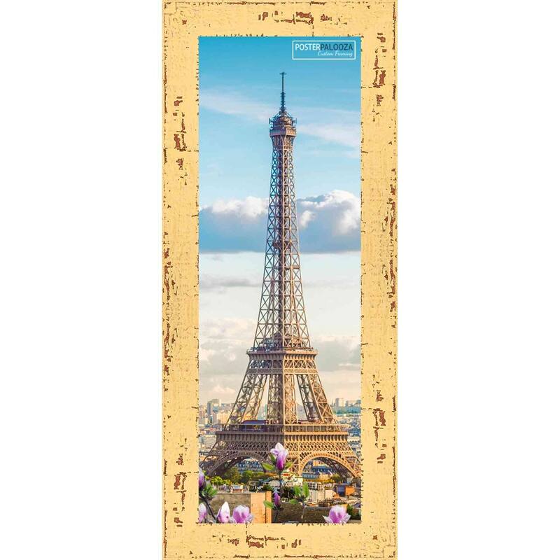 18x48 Frame Yellow Rustic Farmhouse - Shabby Chic Wood Picture Frame - Panoramic Poster Frame 18 x 48 Photo frame