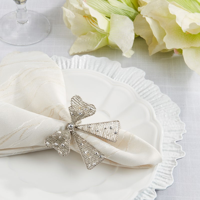 Beaded Bow Napkin Ring (Set of 4)
