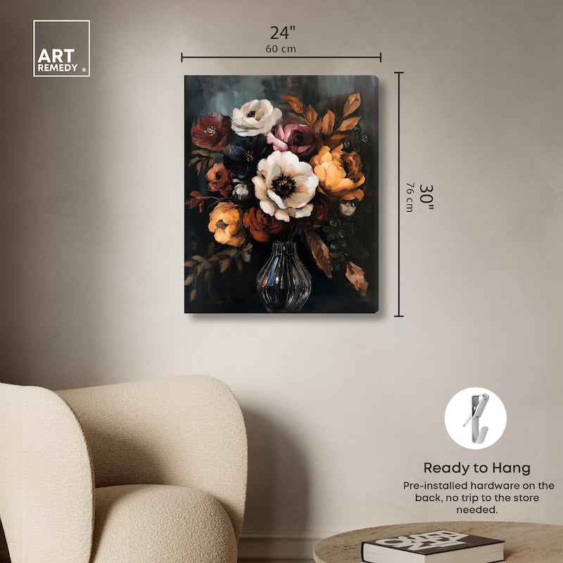 Velvet Night Bloom I Canvas by Art Remedy, Gallery Wrapped