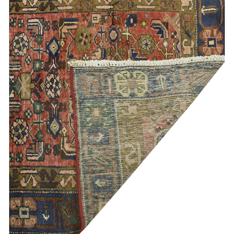 Fine Vintage Distressed Katayoun Rust/Navy Runner - 2'9" x 9'10"