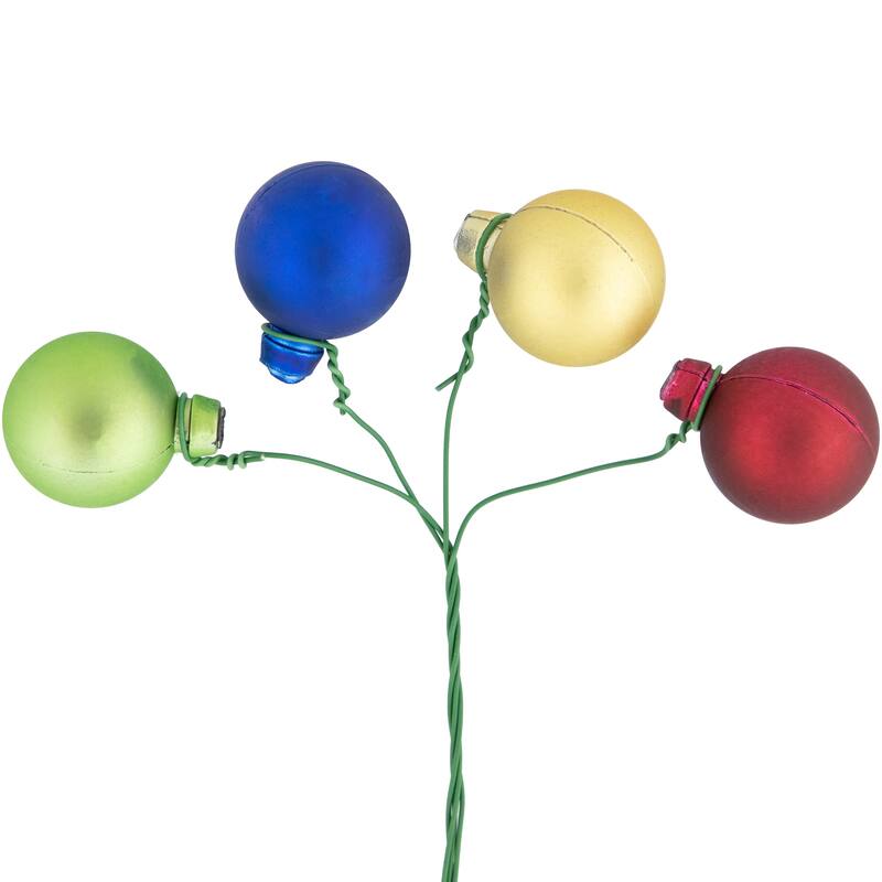 Shatterproof Ball Ornament Christmas Pick - 6.75" - Multicolor