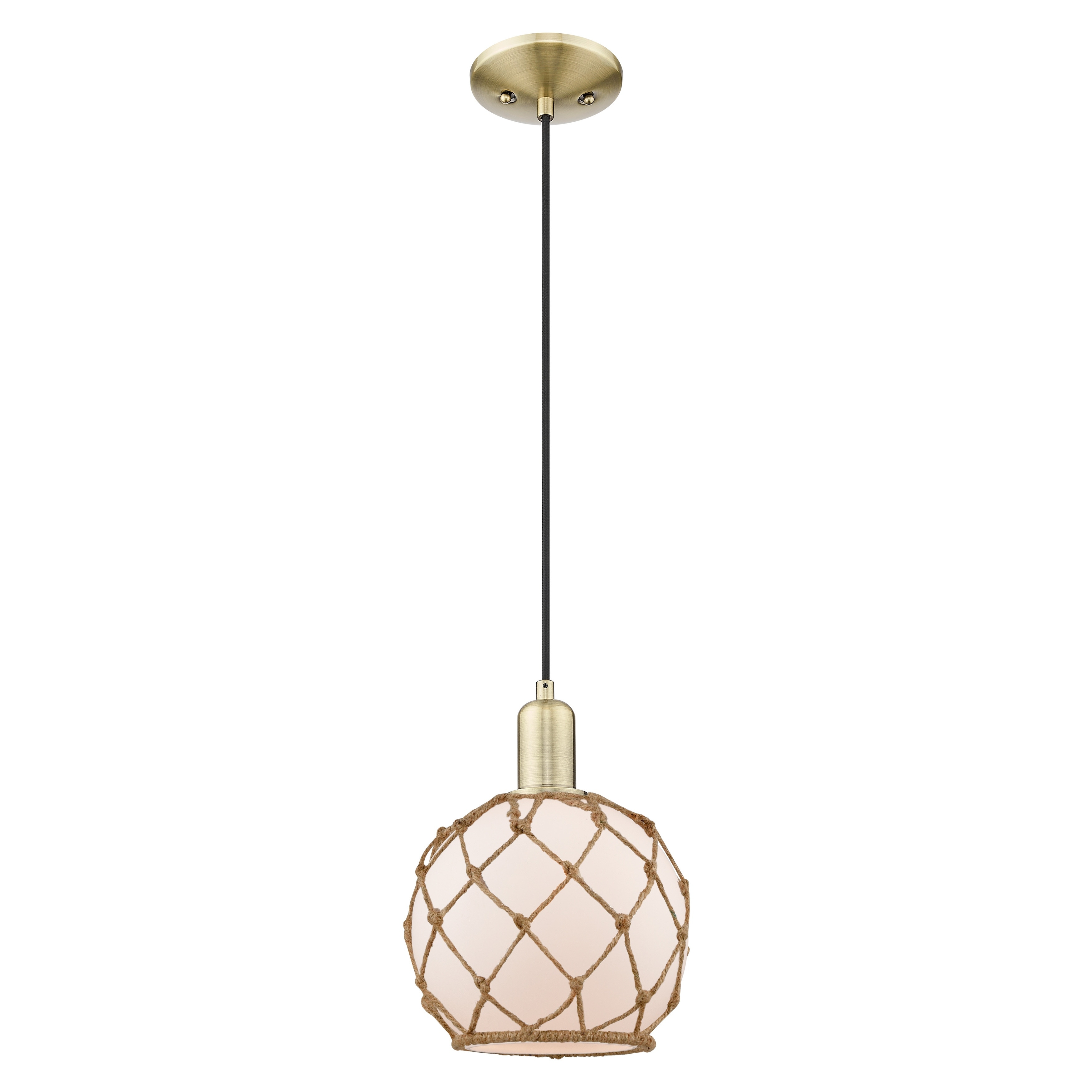 Innovations Lighting Endless Possibilities Arcadia - Farmhouse Rope - 1 Light 8" Cord Hung Mini Pendant
