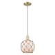 Option Antique Brass / White Glass with Brown Rope