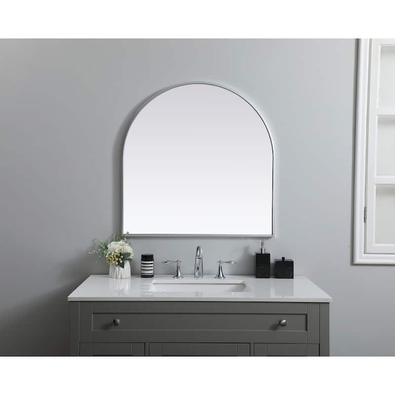 Indigo Home Metal Frame Arch Mirror 30x30 Inch
