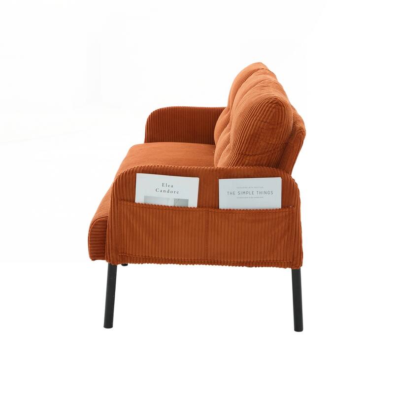 Oversized Loveseat, Modern & Plush Double-seater Sofa, Corduroy Upholstered Couch