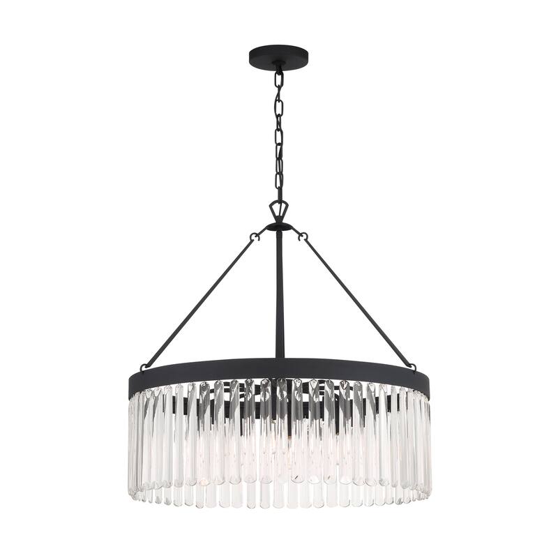 Emory 8 Light Black Forged Chandelier - 24''W x 24.75''H