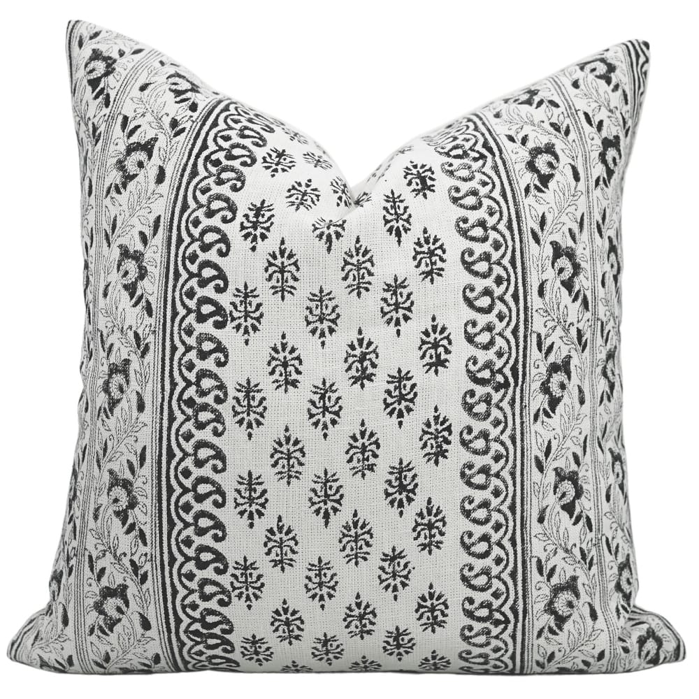 Fabdivine Farmhouse Floral Pillow Cover Handmade Linen Decorative Accent, Flower Buta