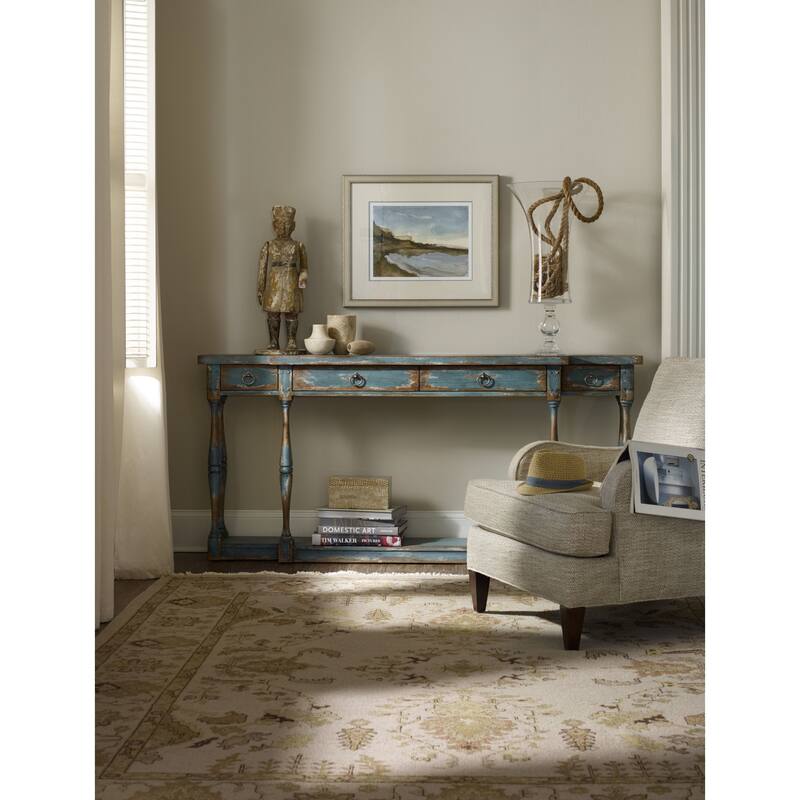 Hooker Furniture 72 Inch Long Hardwood Console Table from the - Sky High Azure Blue