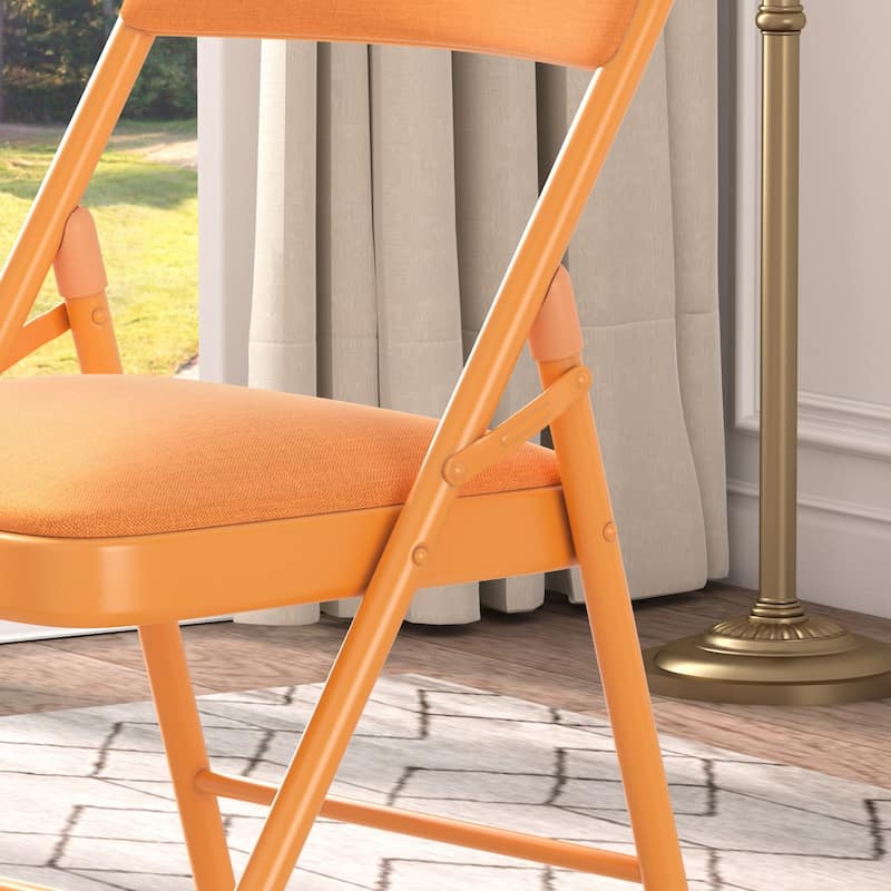 8 Pack Portable Padded Folding Chair, Upholstered Folding Dining Chairs Pack of 8, Metal Event Commercial Chairs