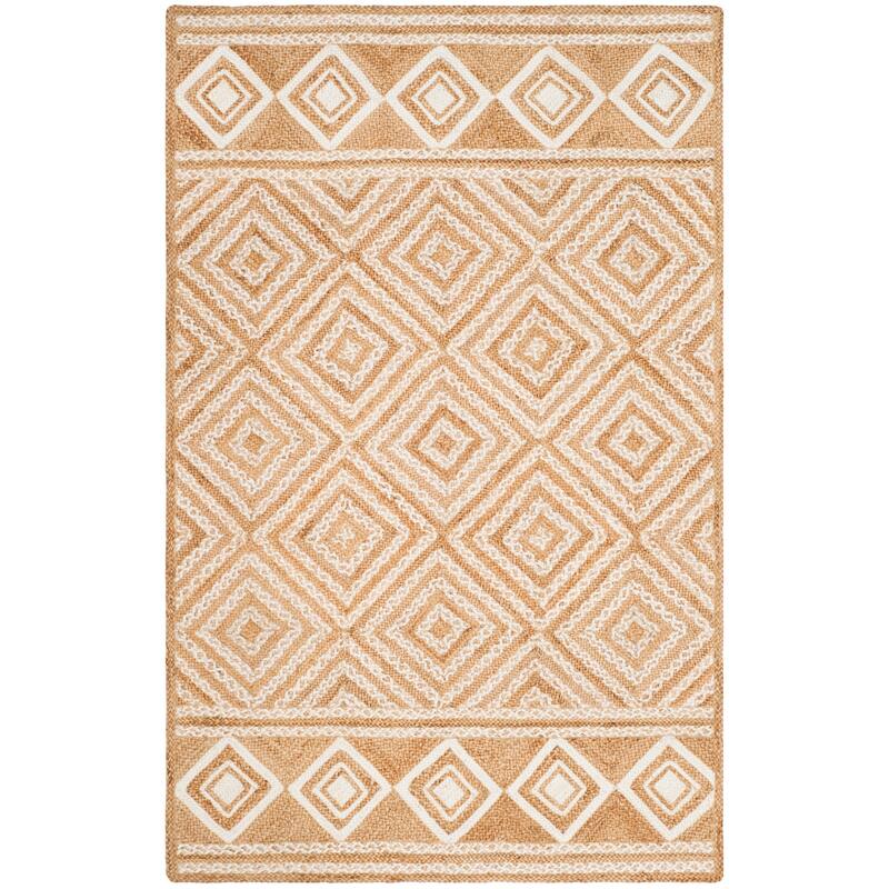 SAFAVIEH Handmade Natural Fiber Shuri Diamond Geo Jute Rug
