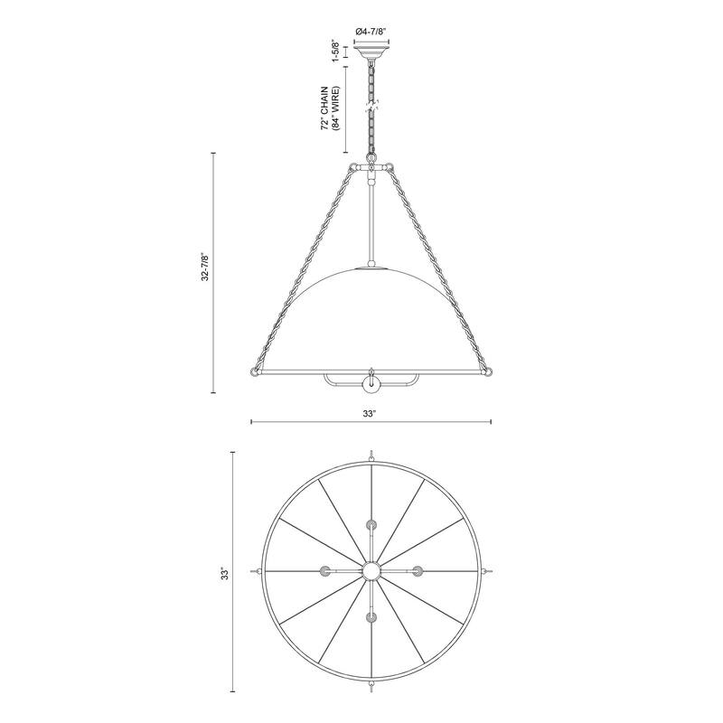 Alora Lighting CH661433 Crosby 4 Light 33" Wide Pendant