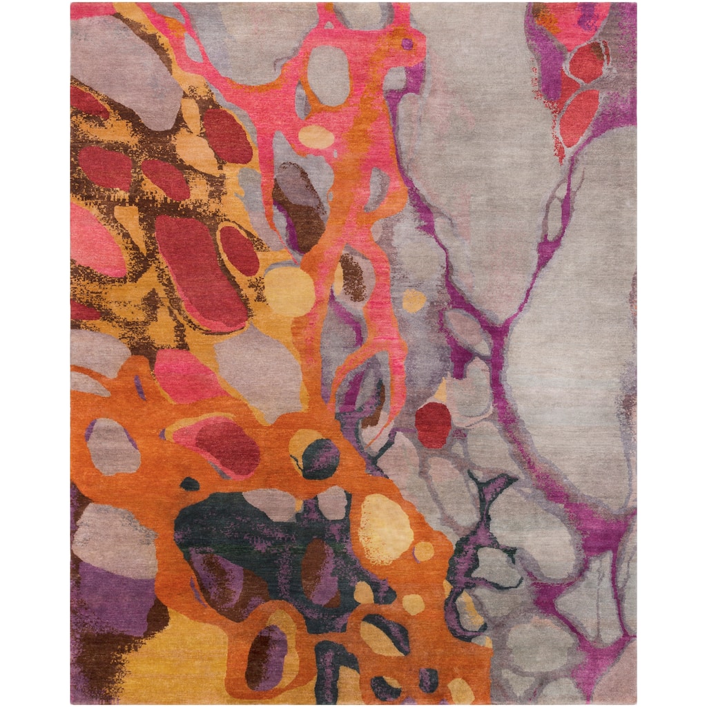 Hand Knotted Pool Wool Area Rug - 8' x 10' - 8' x 10'
