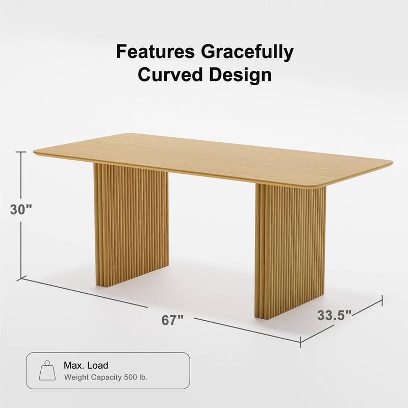 Lumioca Abberton Oak Wood Double Pedestal Base Dining Table