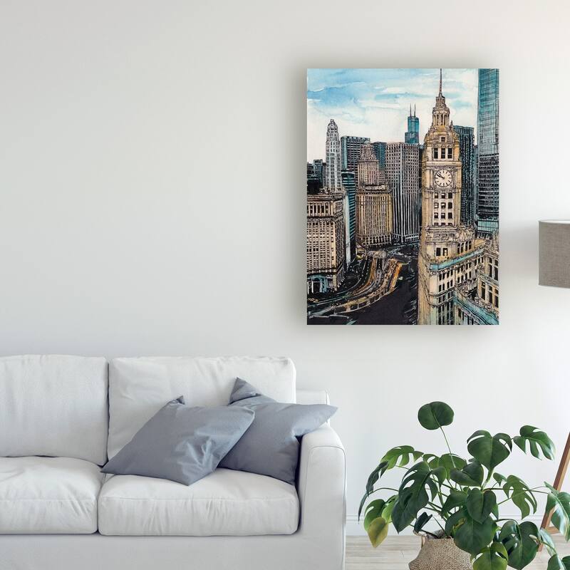 Melissa Wang 'Us Cityscape Chicago' Canvas Art