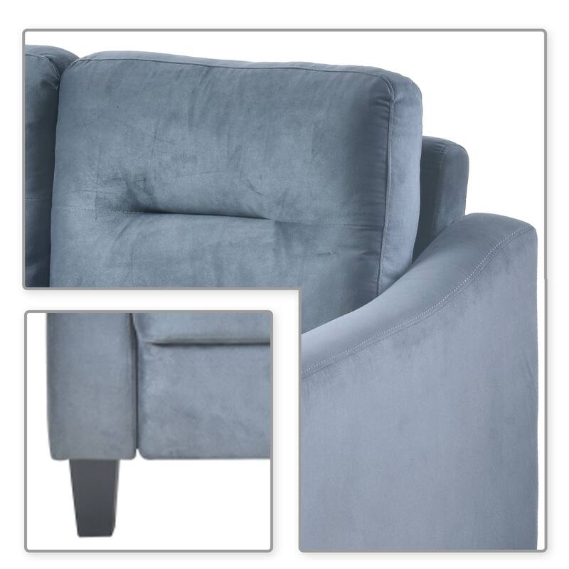 Modern Minimalist Velvet Upholstered 3 Piece Living Room Set