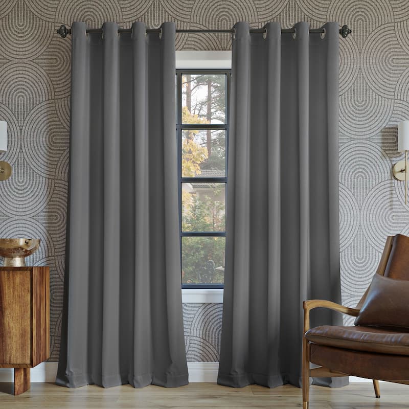 Sun Zero Oslo Theater Grade Extreme Total Blackout Grommet 1-Piece Curtain Panel, Single Panel - 52 x 63 - Grey