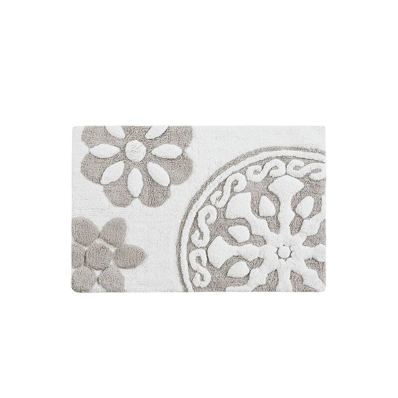 Anmytek Medallion Cotton Tufted Bath Rug Absorbent Boho Bathroom Floor Mat