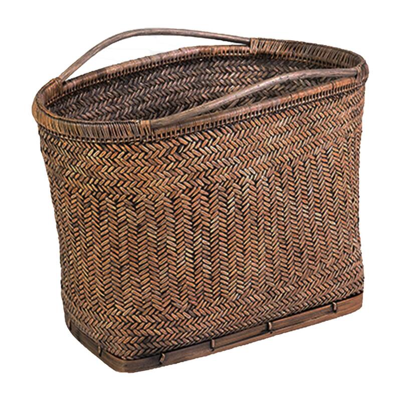 Natural Handwoven Abaca Basket With Handles by East at Main