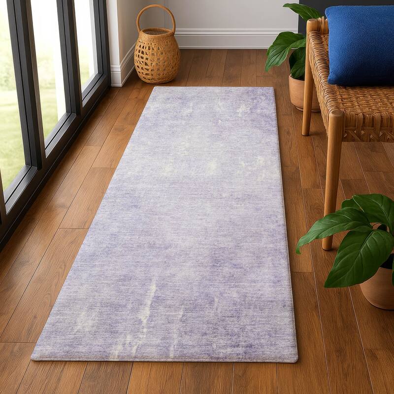 Premium Washable Super Soft Modern Watercolor Mayfield Rug - Lavender - 2'3" x 7'6"