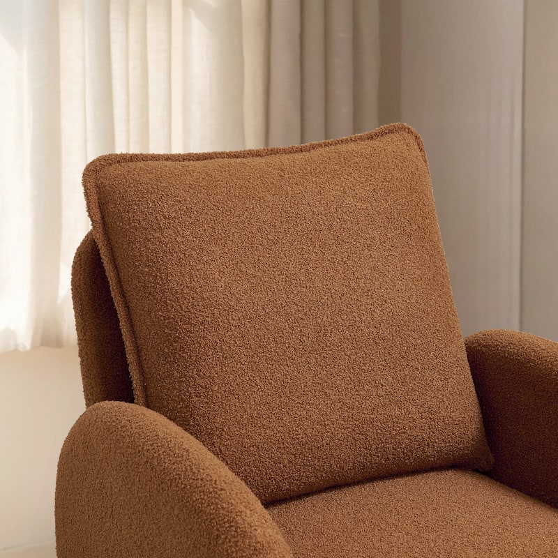 Modern Sherpa Upholstered Accent Chair, Comfortable Living Room Armchair