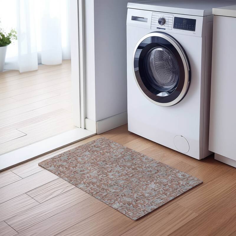 Machine Washable Indoor/ Outdoor Chantille Floral Rug