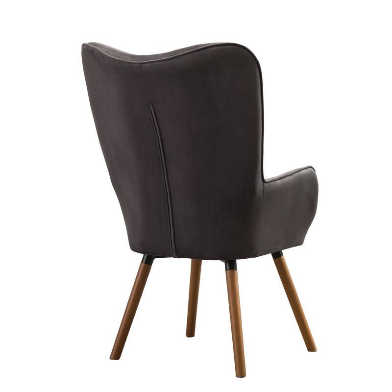 Gray Modern 30" Polyester Button Tufted Accent Chair with Solid Wood Frame for Living Room