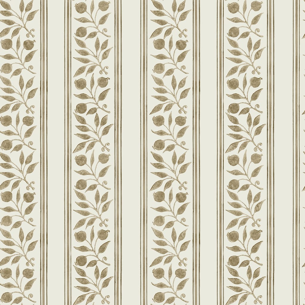 Rosehip Stripe Flax Peel and Stick Wallpaper