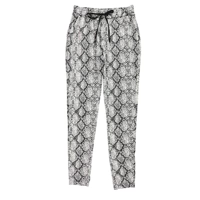 P.J. Salvage Womens Snakeskin Pajama Jogger Pants,, Black, Small