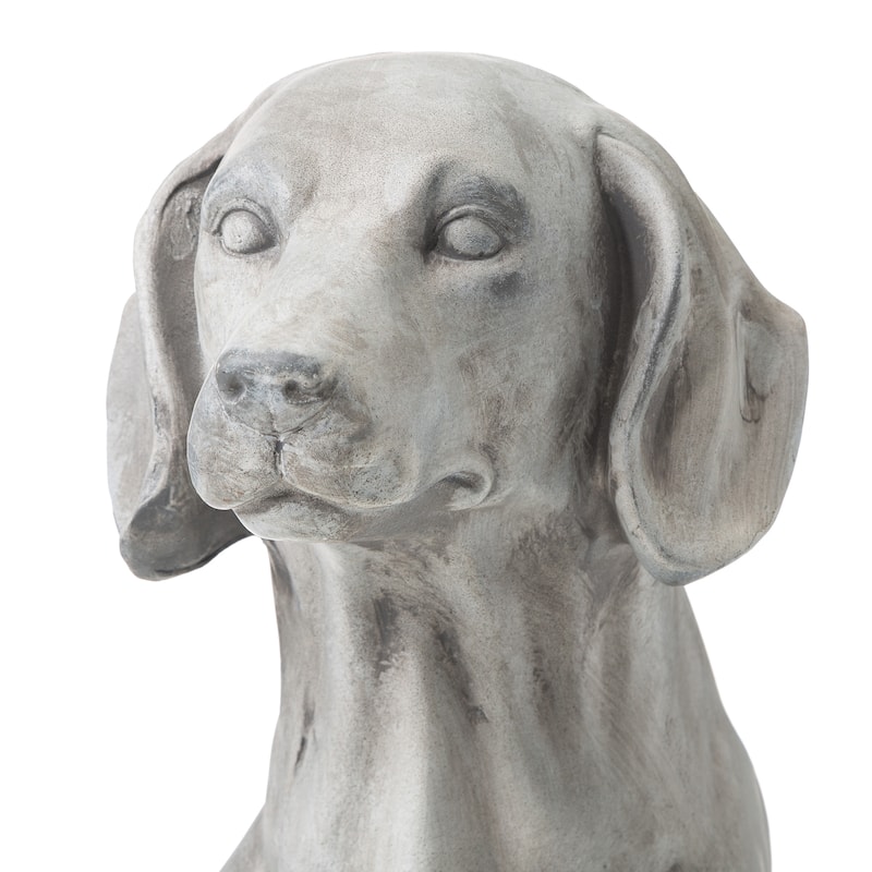 Glitzhome 28"H MGO Sitting Labrador Retriever Dog Outdoor Statue Sculpture