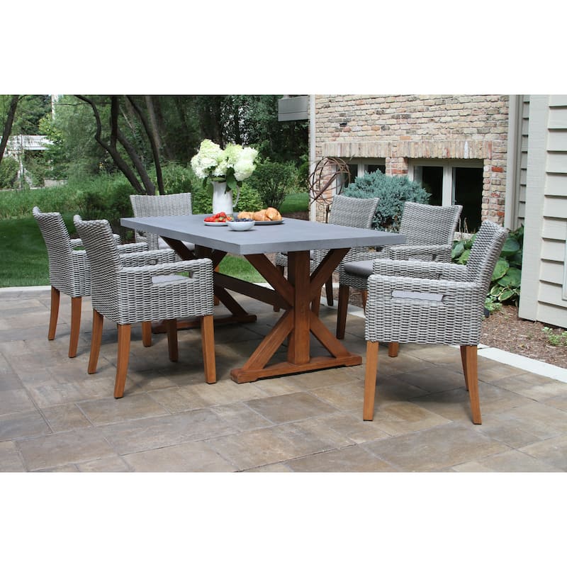 Nadine 7pc Composite and Eucalyptus Dining Set