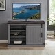 preview thumbnail 19 of 23, 47" Rustic Farmhouse Barn Door TV Stand for 55" TVs Grey