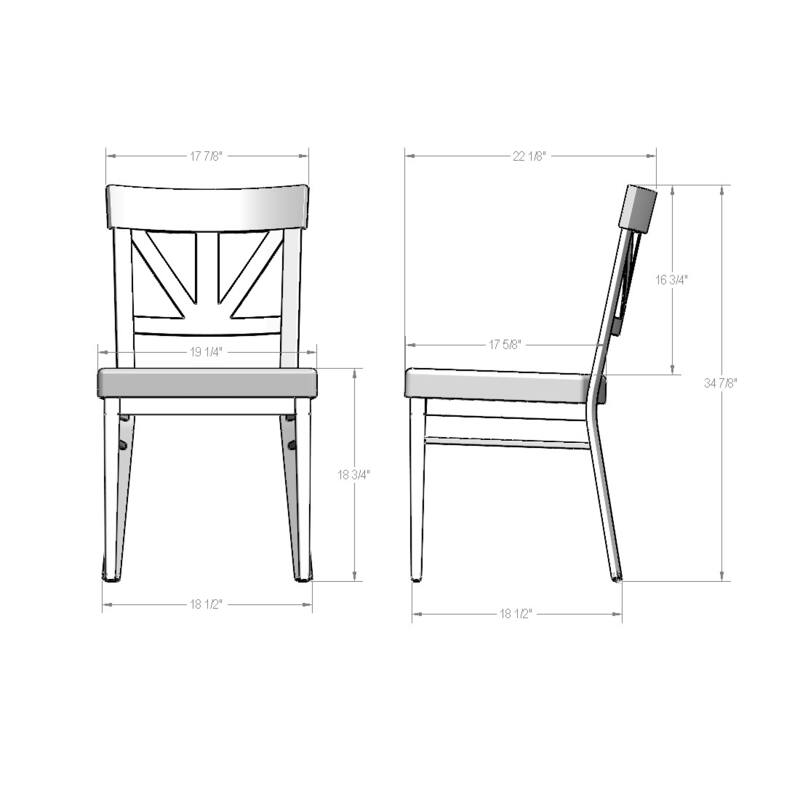 Amisco Clark Dining Chair with Solid Wood Accent and Metal Legs