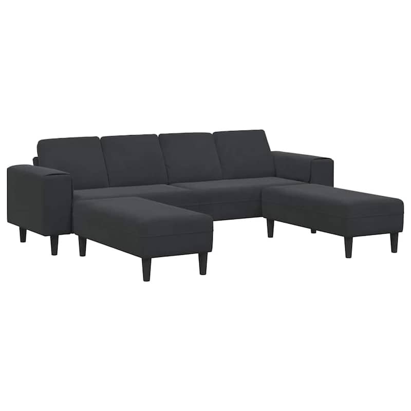 vidaXL Sofa Set Dark gray Velvet - 98.4 x 30.3 x 29.9 inch