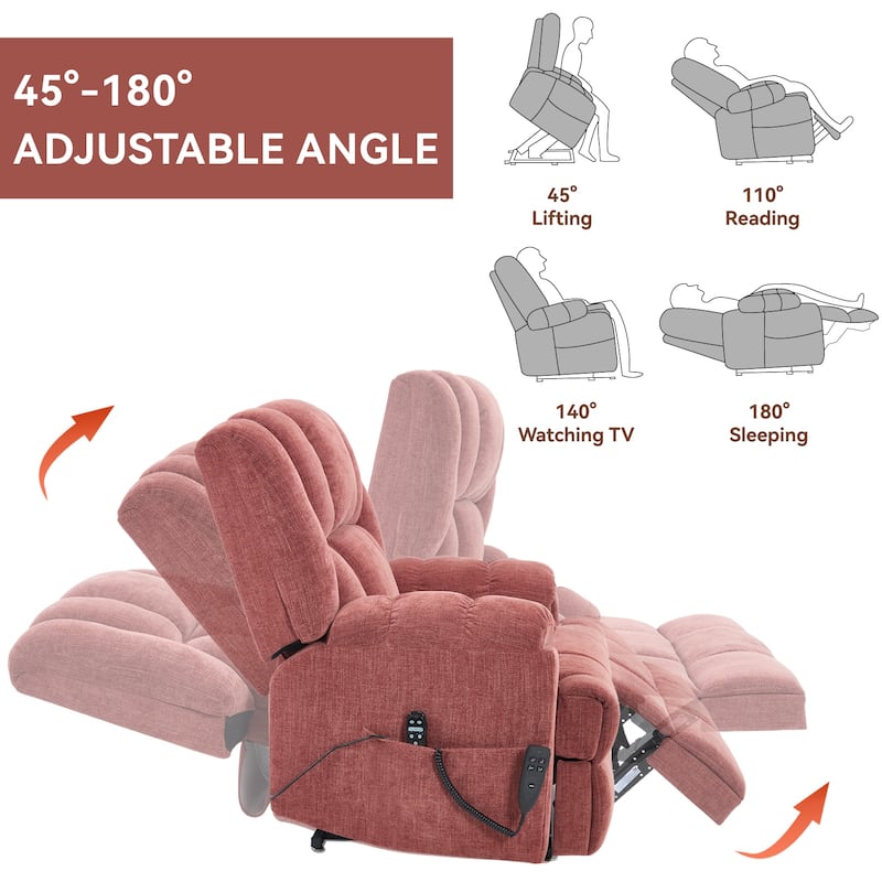 Dual Motor Power Lift Recliner with Heat & Massage, Up to 350 LBS