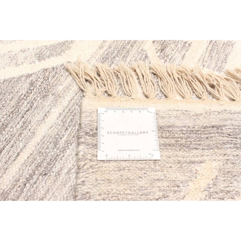 ECARPETGALLERY Flat-Weave Ankara FW Grey Wool Kilim - 5'1 x 7'5
