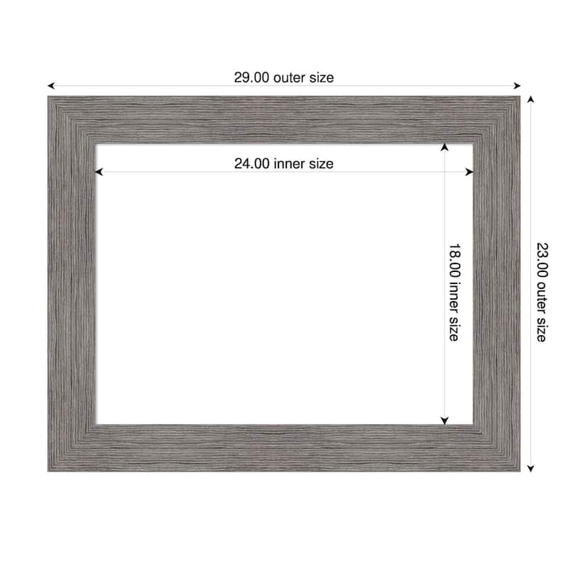 Amanti Art Pinstripe Plank Grey Framed Dry Erase Magnetic Board - 29 x 23 in
