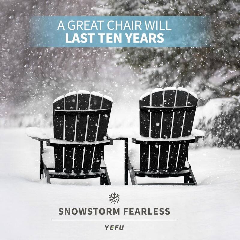 WINSOON All Weather HIPS Outdoor Plastic Adirondack Chairs Set of 4