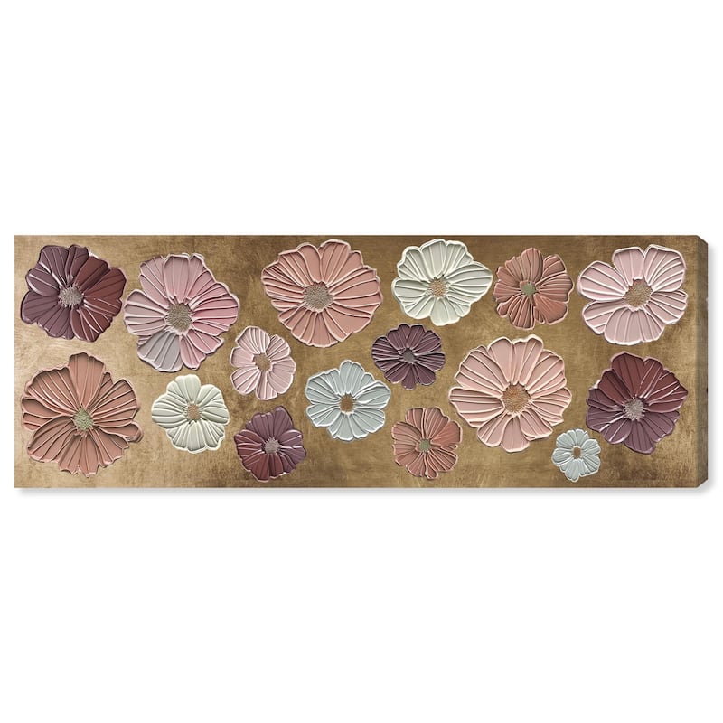 Floral Impasto Muted Panoramic Canvas by Art Remedy, Gallery Wrapped - 54" x 20"