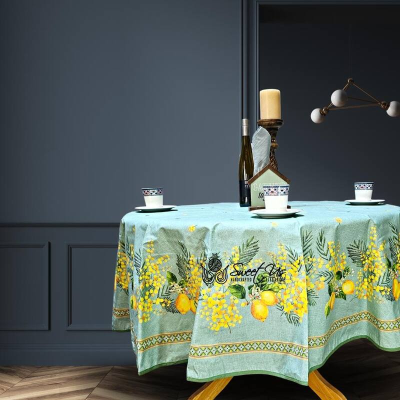 Citronnée Wipeable Tablecloth, Stain Resistant, French Acrylic