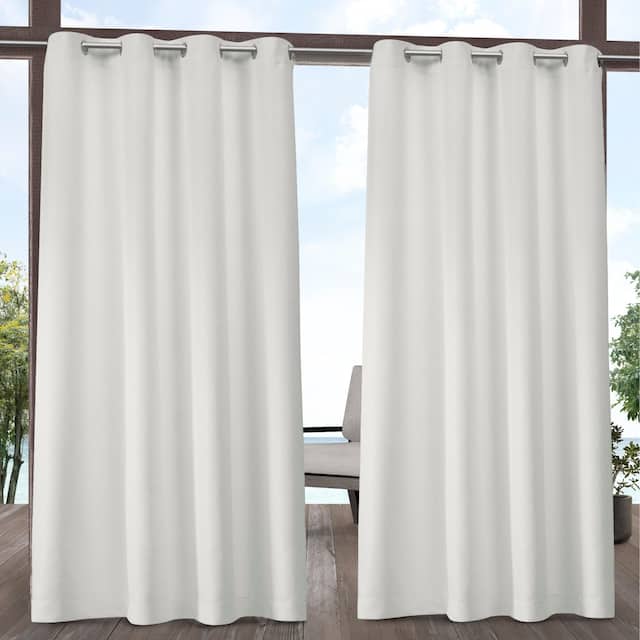 ATI Home Indoor/Outdoor Solid Cabana Grommet Top Curtain Panel Pair - 54X120 - Vanilla