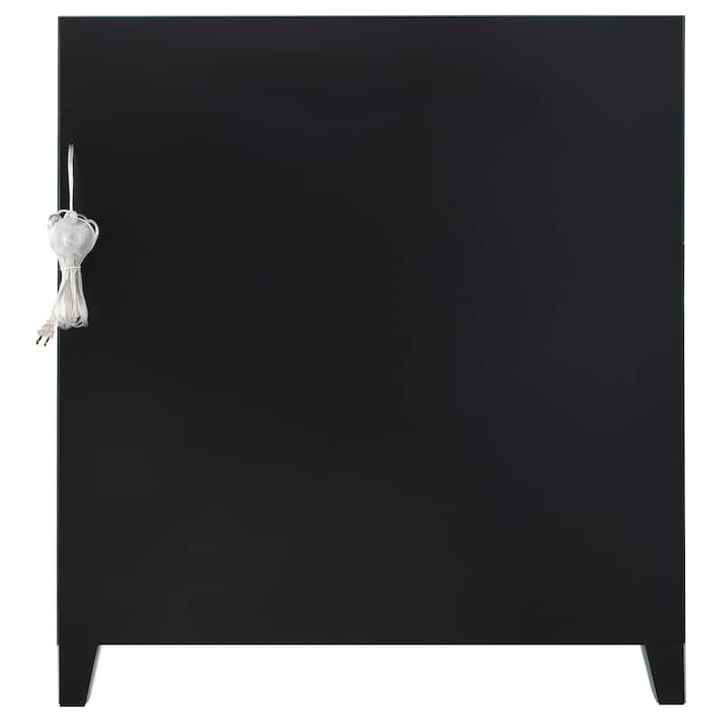 Yvaine Silver 2-door Mirrored Acrylic Home Bar Wine Cabinet