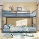 preview thumbnail 11 of 18, Twin Over Twin Bunk Bed with Ladder and Guardrails Twin - Grey