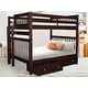 preview thumbnail 1 of 14, Taylor & Olive Trillium Full over Full Bunk Bed, 2 Drawers Dark Cherry