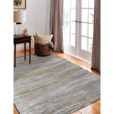 Bashian Makai Grey Contemporary Area Rug