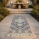 preview thumbnail 86 of 101, Machine Washable Indoor/ Outdoor Traditional Mankato Chantille Rug Navy - 2'3" x 7'6"